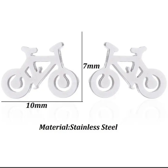 BIKE GOLD Stainless Steel Stud Earrings with Gift Bag - Picture 4 of 7